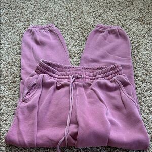Abercrombie Pink Fleece Jogger Pants